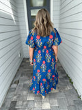 THML:Living This Life Midi Dress - Blue