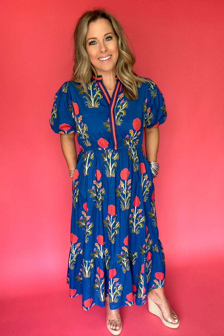 THML:Living This Life Midi Dress - Blue