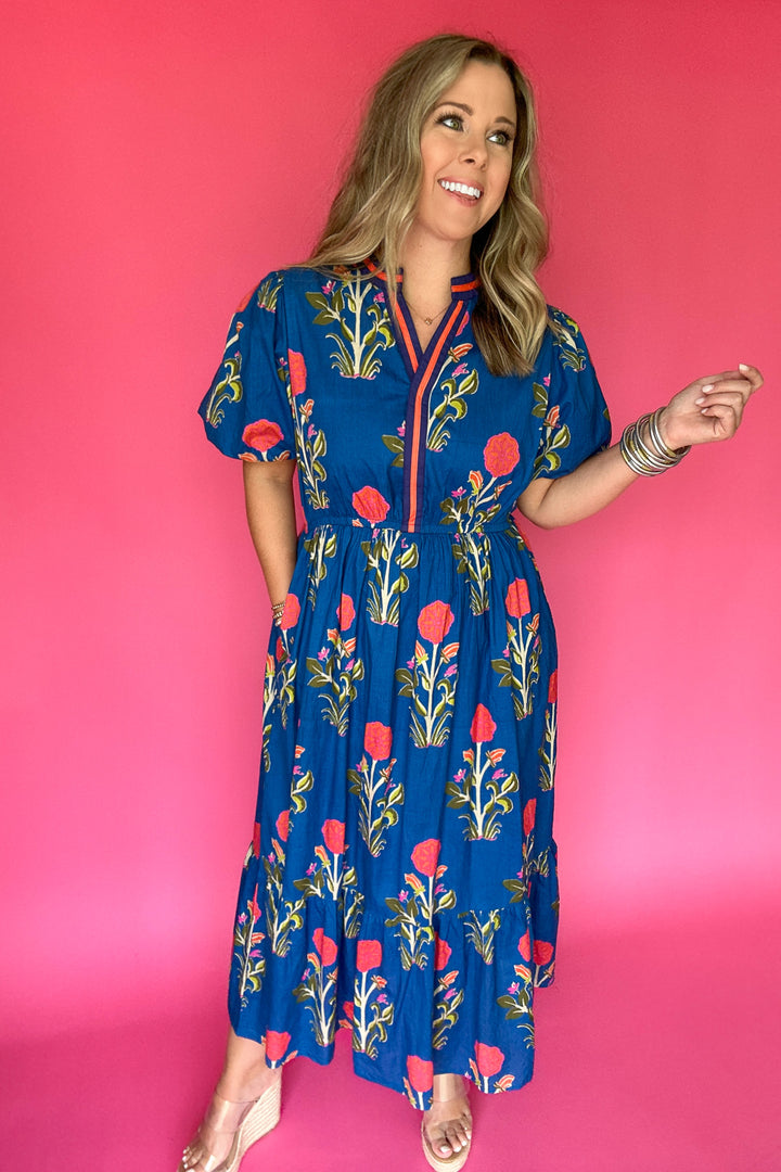 THML:Living This Life Midi Dress - Blue