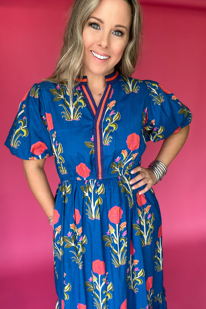 THML:Living This Life Midi Dress - Blue
