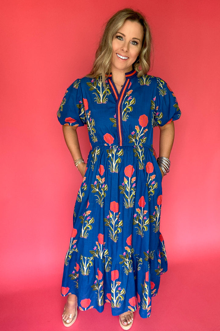 THML:Living This Life Midi Dress - Blue