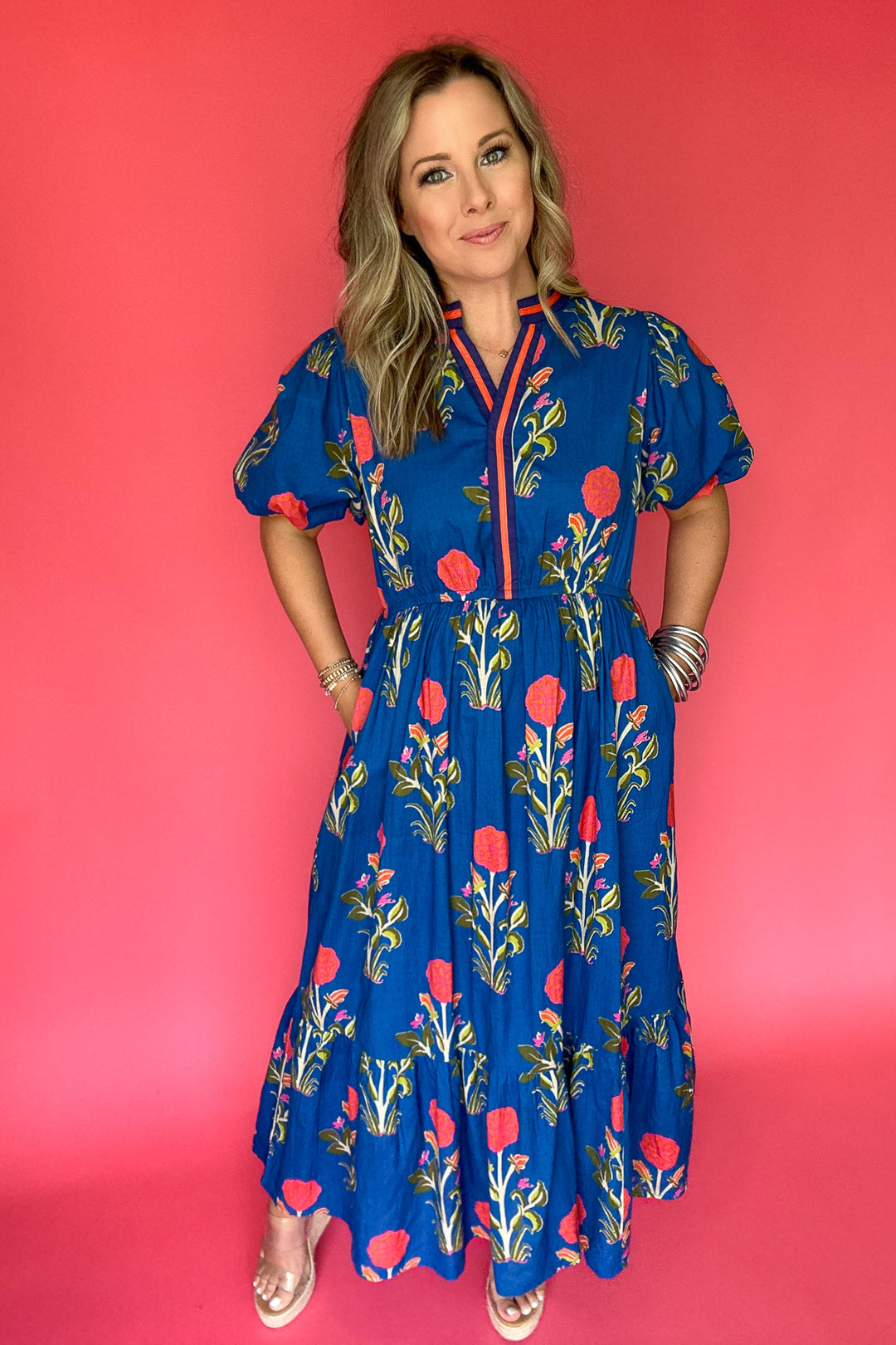 THML:Living This Life Midi Dress - Blue