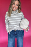 Z Supply: Josephine Stripe Sweater - Heather Taupe