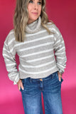 Z Supply: Josephine Stripe Sweater - Heather Taupe