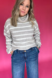 Z Supply: Josephine Stripe Sweater - Heather Taupe