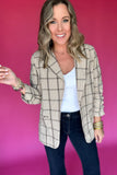 Leveling Up Blazer - Tan Plaid