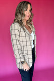 Leveling Up Blazer - Tan Plaid