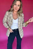 Leveling Up Blazer - Tan Plaid