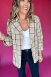 Leveling Up Blazer - Tan Plaid