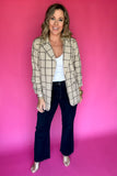 Leveling Up Blazer - Tan Plaid