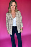 Leveling Up Blazer - Tan Plaid