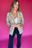 Leveling Up Blazer - Tan Plaid