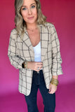 Leveling Up Blazer - Tan Plaid