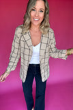 Leveling Up Blazer - Tan Plaid