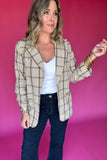 Leveling Up Blazer - Tan Plaid