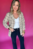 Leveling Up Blazer - Tan Plaid