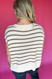 Looking At You Stripe Sweater Top - Lt Mocha