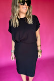 Spanx: Airessentials Gathered Waist Dress - Very Black