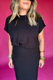 Spanx: Airessentials Gathered Waist Dress - Very Black