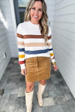 Molly Bracken: Corduroy Skirt  - Beige