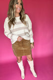 Molly Bracken: Corduroy Skirt  - Beige