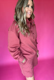 Right Here Scallop Pullover - Rosewood