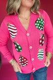 Ornament Pink Sequin Cardigan