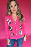 Ornament Pink Sequin Cardigan