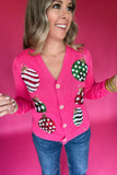 Ornament Pink Sequin Cardigan