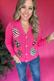 Ornament Pink Sequin Cardigan