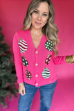 Ornament Pink Sequin Cardigan