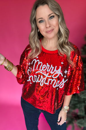 Simply Southern: Merry Christmas Sequin Top