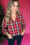 Christmas Wishes Plaid Ruffle Top - Red