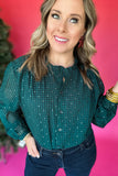 Molly Bracken: Shine On Hunter Green Blouse