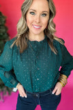 Molly Bracken: Shine On Hunter Green Blouse