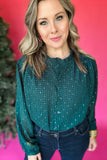 Molly Bracken: Shine On Hunter Green Blouse