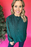 Molly Bracken: Shine On Hunter Green Blouse