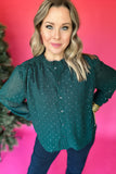 Molly Bracken: Shine On Hunter Green Blouse