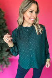 Molly Bracken: Shine On Hunter Green Blouse