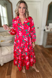 Pretty Poinsettia Maxi Dress