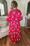 Pretty Poinsettia Maxi Dress