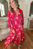 Pretty Poinsettia Maxi Dress