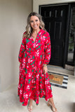 Pretty Poinsettia Maxi Dress