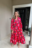 Pretty Poinsettia Maxi Dress