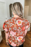 THML: Forever Falling Floral Blouse - Brown Multi