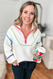 Zip It Colorful Sweater - Snow