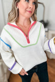 Zip It Colorful Sweater - Snow