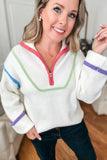 Zip It Colorful Sweater - Snow