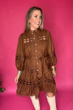 Southern Belle Lace Dress - Brown