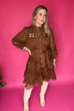 Southern Belle Lace Dress - Brown